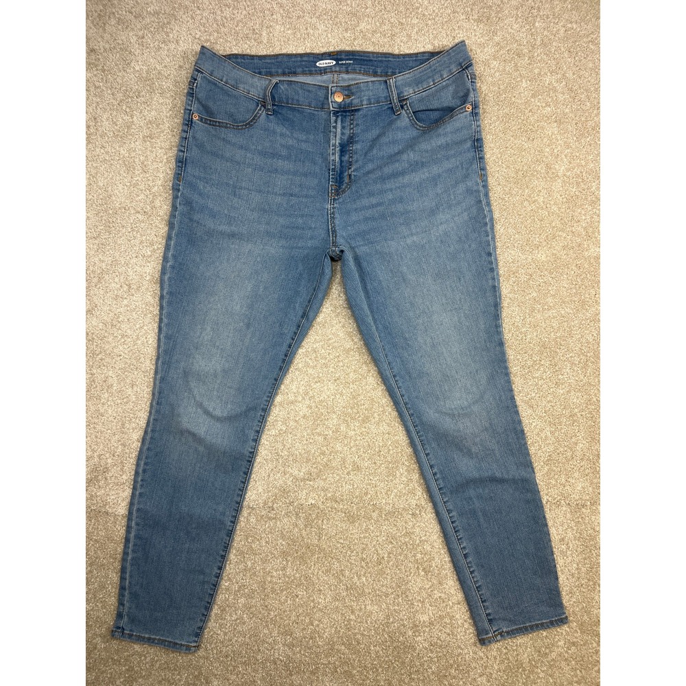 Old Navy Super Skinny‎ Jeans Medium Wash Denim Women's Size 16